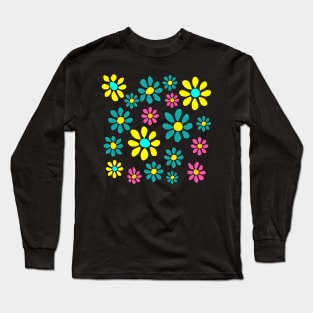 Retro daisy flower pattern Long Sleeve T-Shirt